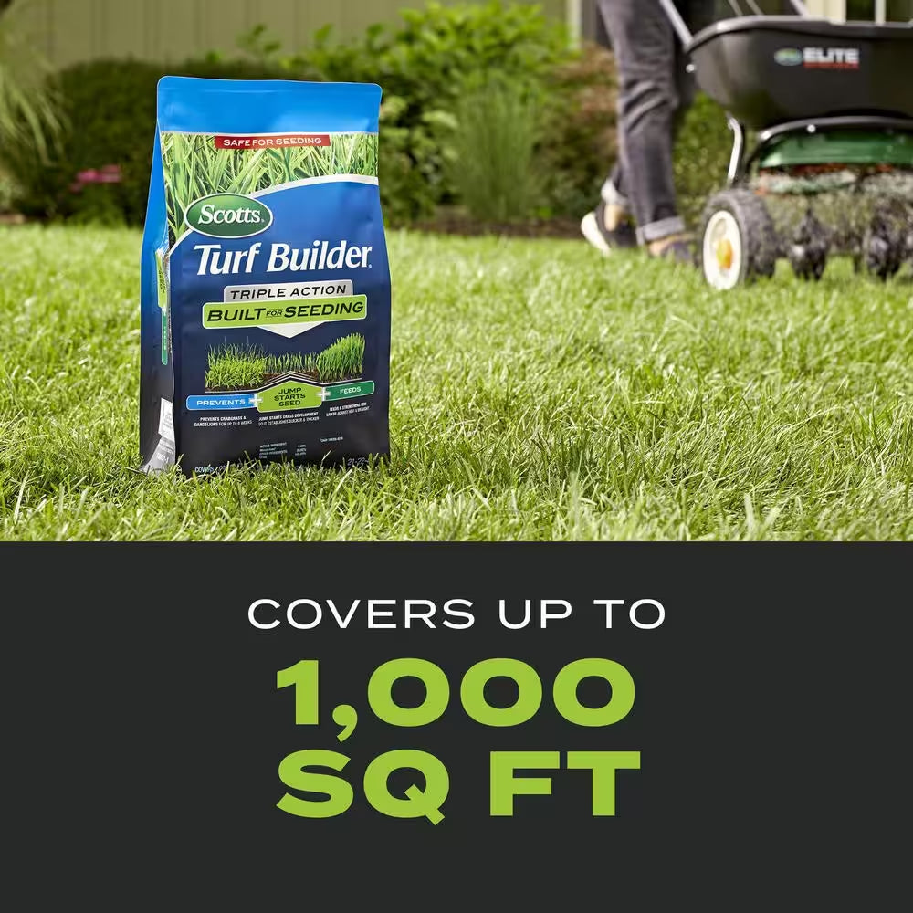 Turf Builder Triple Action Built for Seeding 4.3 Lb. 1,000 Sq. Ft. Weed Preventer and Fertilizer for New Lawns