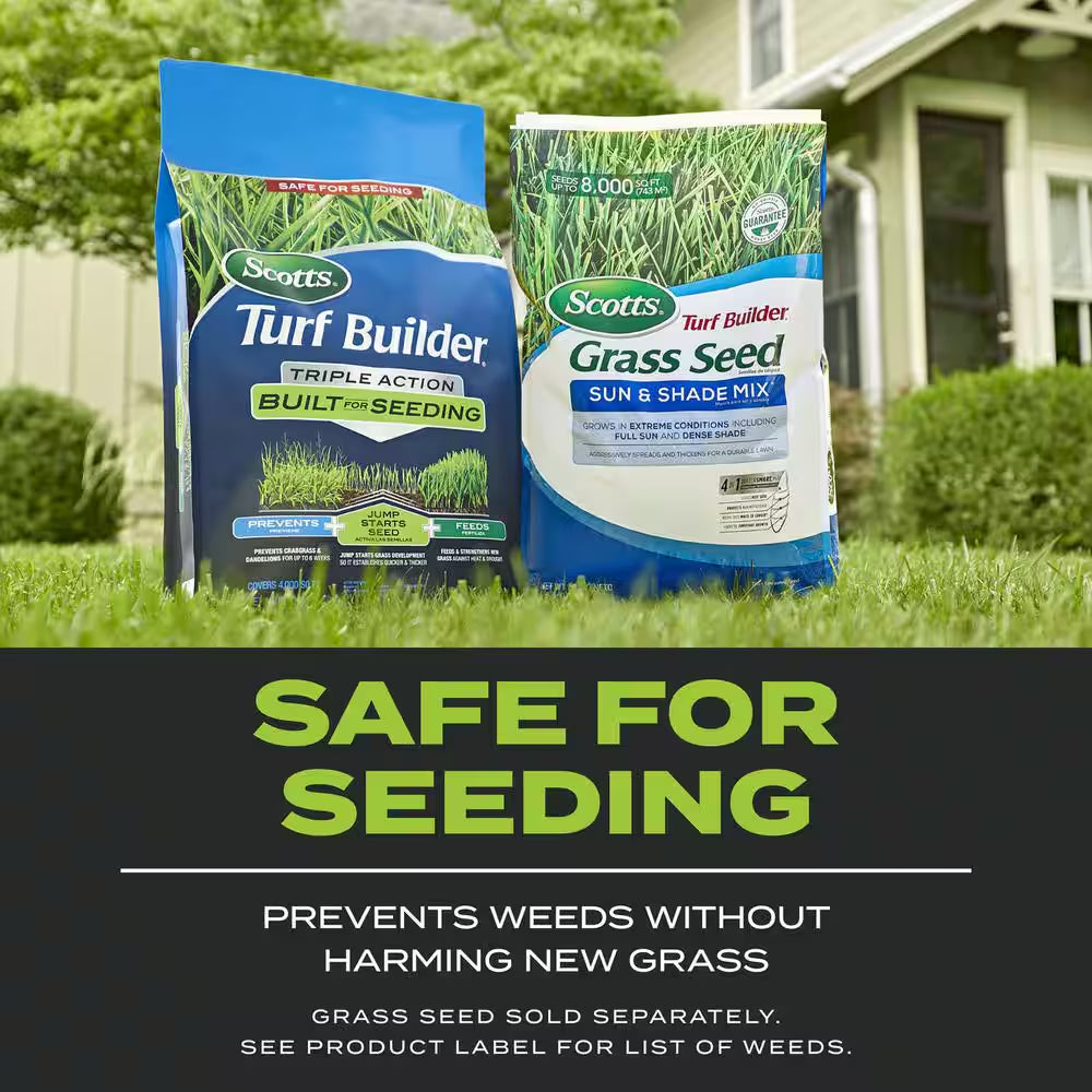 Turf Builder Triple Action Built for Seeding 4.3 Lb. 1,000 Sq. Ft. Weed Preventer and Fertilizer for New Lawns