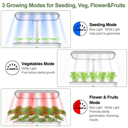 Tuya Wifi Hydoponics Growing System with LED Grow Light Auto Pump Smart Indoor Gardening System Herb Garden Kit Planter for Home