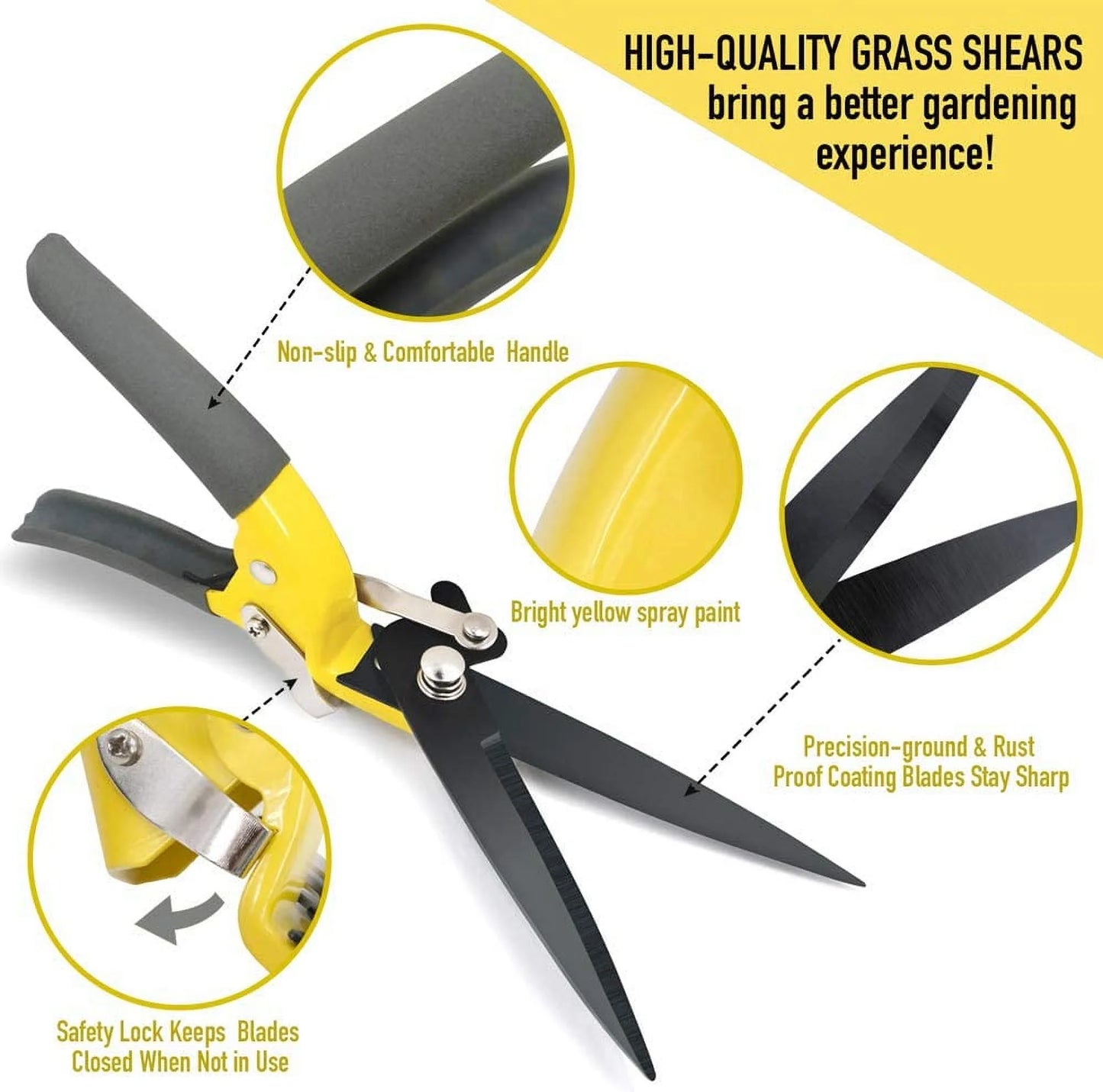 Hand Grass Shears, Grass Clippers for Lawn and Garden