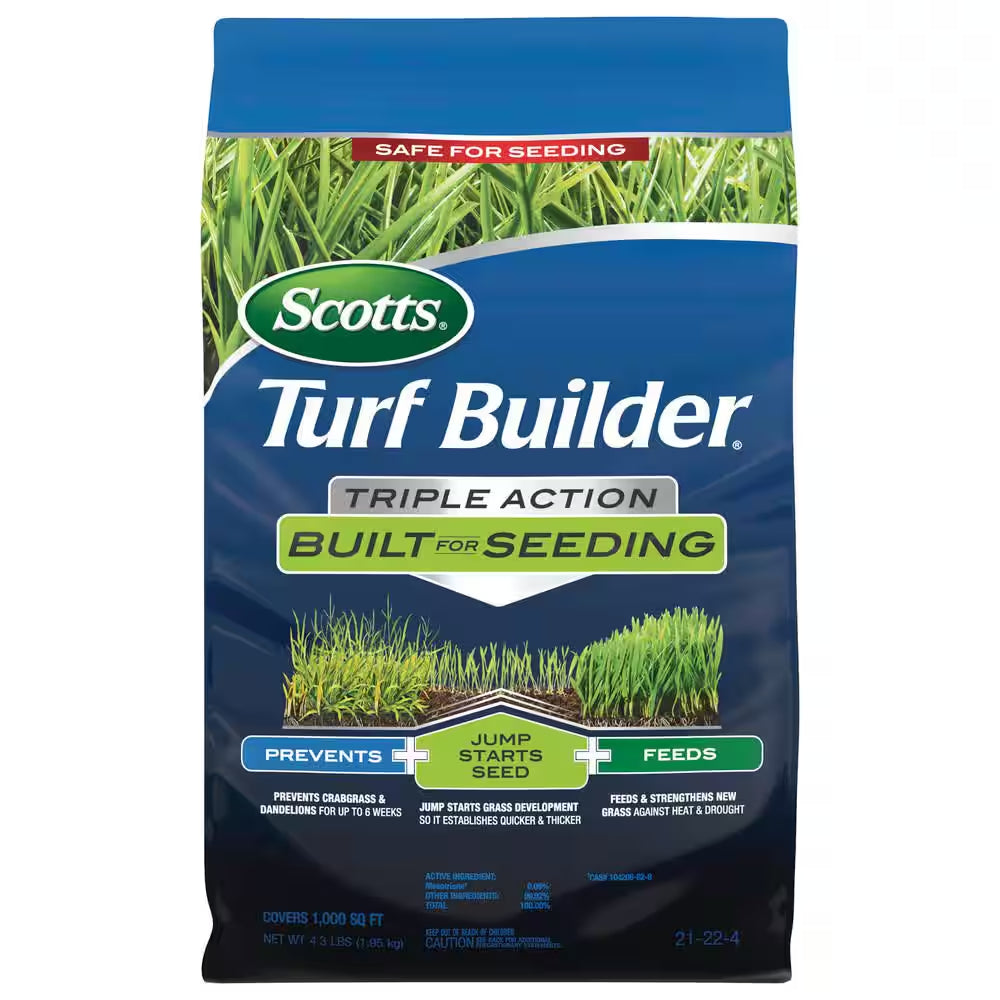 Turf Builder Triple Action Built for Seeding 4.3 Lb. 1,000 Sq. Ft. Weed Preventer and Fertilizer for New Lawns