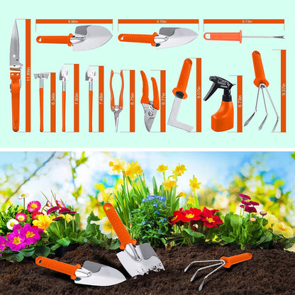 Garden Tools Set, Gardening Gift for Men,13 Piece Stainless Steel Gardening Tool for Planting,Gardening Gift for Men，Women (G7)