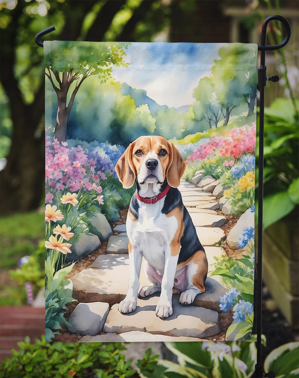 Beagle Spring Garden Garden Flag