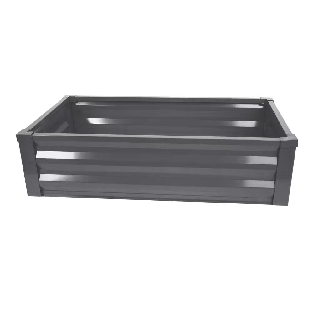 24 In. W X 48 In. L X 10 In. H Antique Iron Pre-Galvanized Powder Coated Steel Raised Garden Bed Planter