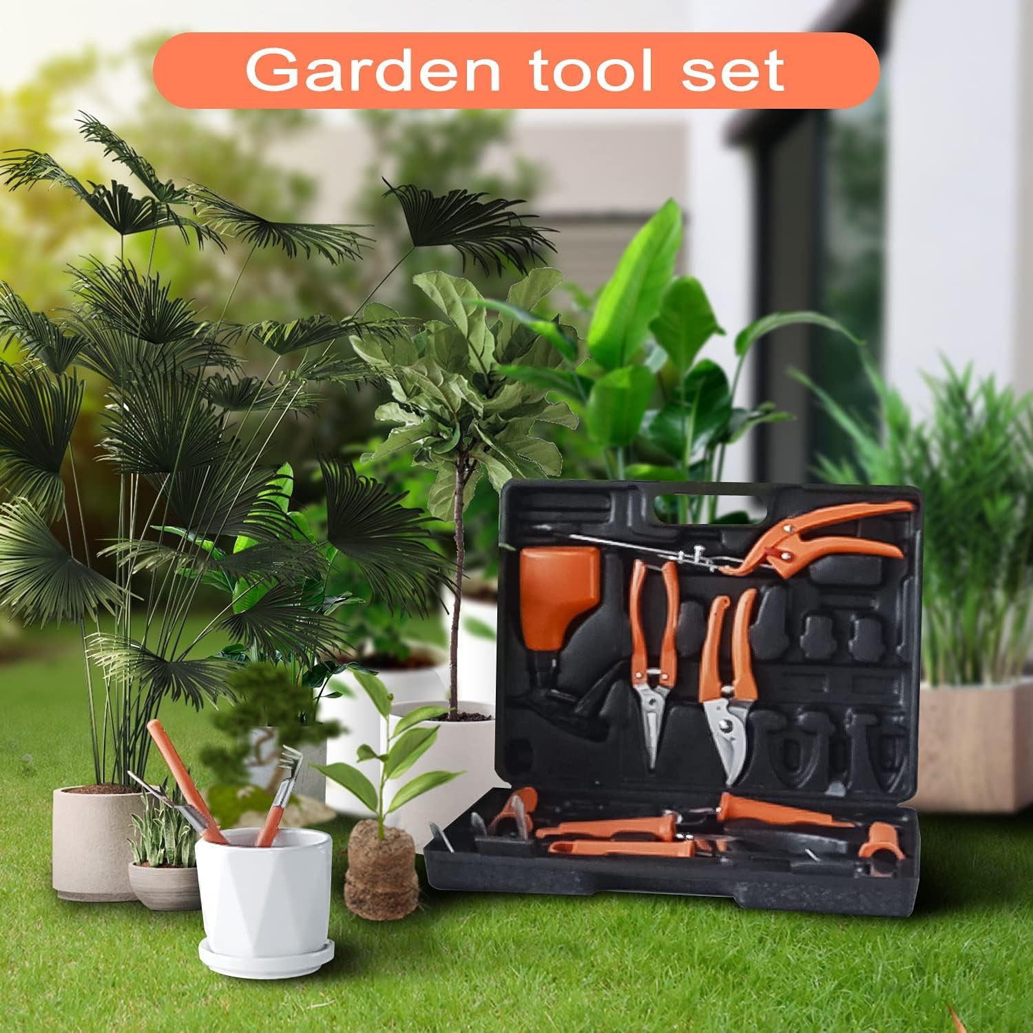 Garden Tools Set, Gardening Gift for Men,13 Piece Stainless Steel Gardening Tool for Planting,Gardening Gift for Men，Women (G7)