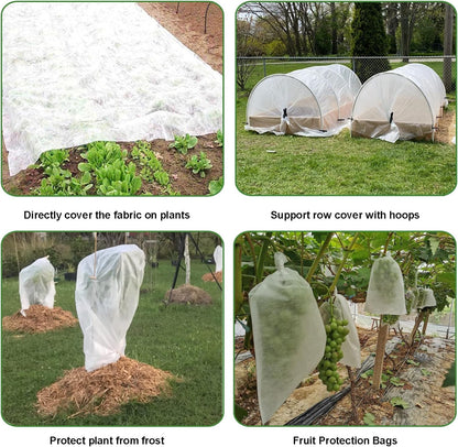 Plant Covers Freeze Protection 1.2 Oz - Reusable Floating Row Cover, Frost Blankets for Outdoor Plants & Vegetables, Breathable Garden Covers for Newly Planted Seedlings (10 Ft X 30 Ft)