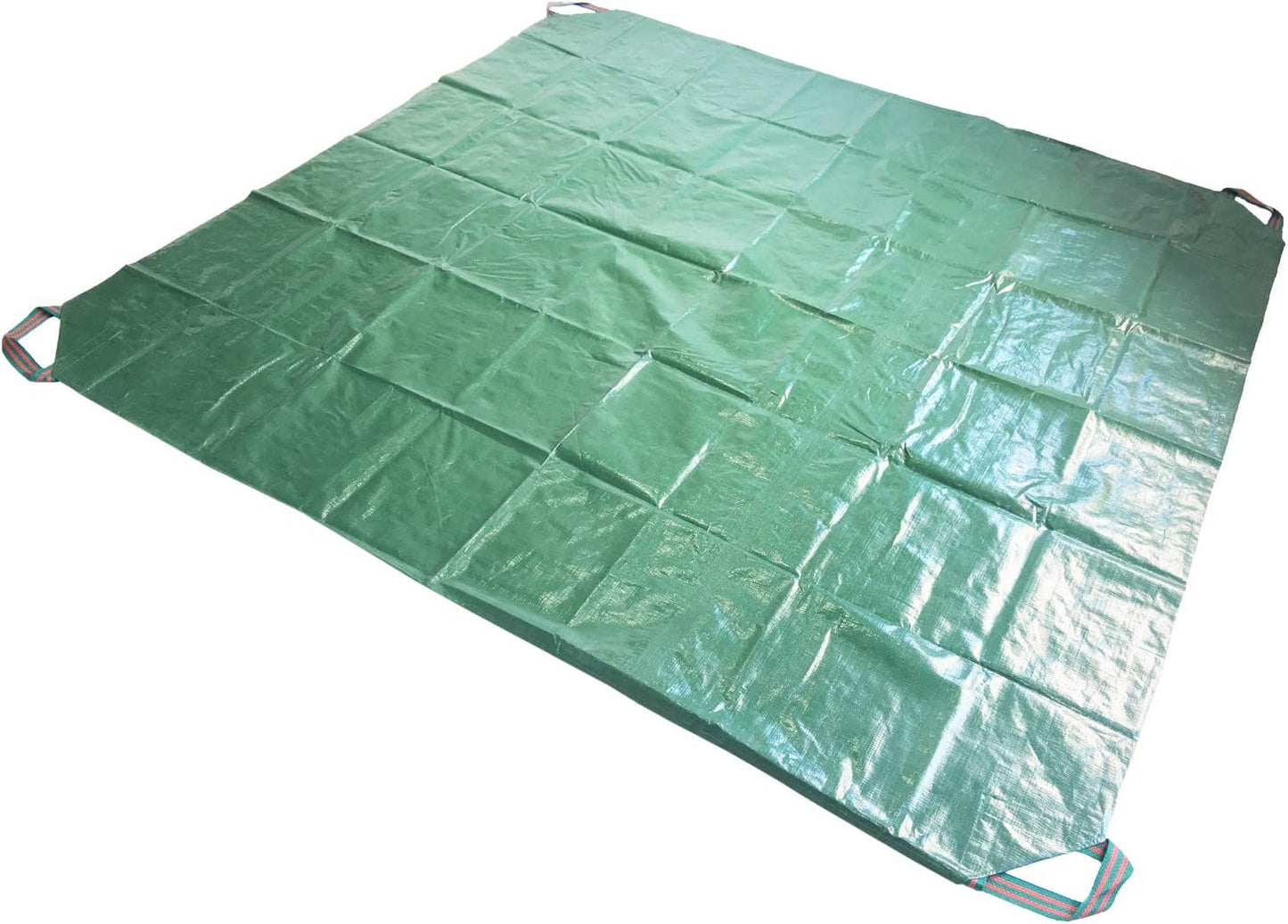 7X7 Ft Yard Garden Leaf Tarp W/ 4 Handles Waterproof Tarp for Sandbox Cover,Outdoor Tarpaulin,Lawn Debris,Landscape Pruning,Yard Leaf Hauler,Tent Footprint,Camping Tent Mat,Patio Table,Fire Pit Cover